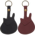 thumbnail image 1 of Miangastore 2Set Portable Plectrums Storage Holder Leather Wine Red for Guitar Players Daily Use, 1 of 8