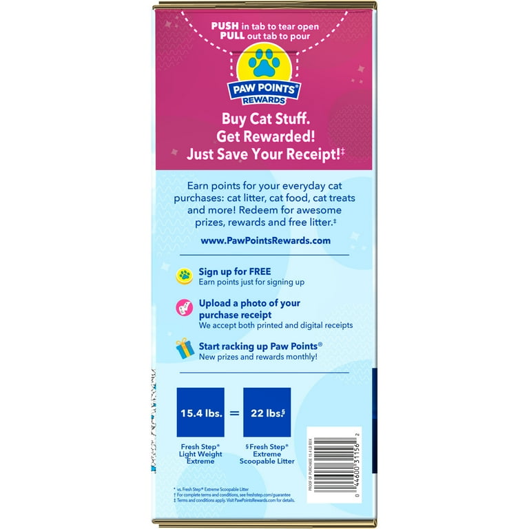Fresh Step Extreme Lightweight Clean Strong Scented Clumping Cat Litter with Febreze 15.4 lbs Walmart