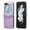 Purple, variant on ELEHOLD Case for Samsung Galaxy Z Flip 6, Shockproof Faux Leather Wallet Phone Case with Shoulder Strap,Black