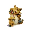 thumbnail image 4 of Estatuilla de gato Detalles exquisitos Textura Colores brillantes Estatua de gato amarillo de resina duradera para jardín Oficina Patio, 4 of 10
