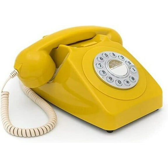 GPO Retro GPO746DPBMS 746 Desktop Push Button Telephone - Mustard  [MISC ACCESSORY] Yellow