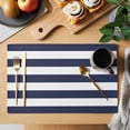 thumbnail image 2 of Nautical Stripe Placemats Set of 6 Navy Blue Striped Place Mats Table Mats Kitchen Dining Home Outdoor Party Table Decoration, 2 of 9