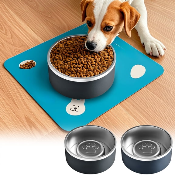 Pet Bowls Dog Bowls 304 Stainless Steel Dog Bowl Non Slip Anti Knockover Large Capacity Rust Resistant Easy Clean Food Water Bowl for Small Medium Dogs Indoor by PALIFEUR