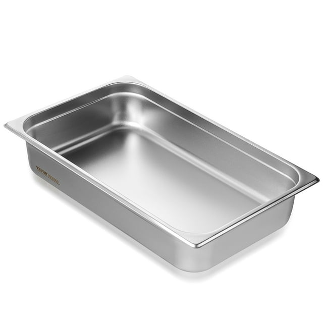 VEVOR Poêle de Table Vapeur pour Hôtel Pleine Grandeur en Acier Inoxydable 4 Pouces de Profondeur