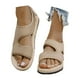 thumbnail image 3 of MKLEKYY Sandalias Planas para Mujer Sandalias Elegantes para Uso Diario Diseño de Punta Abierta Con Cierre Suela Plana Cómoda Adecuadas para Atuendos Casuales Calzado de Primavera y Verano, 3 of 5