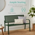 thumbnail image 5 of Best Choice Products Indoor Outdoor Steel Garden Bench w/ Geometric Backrest, Foot Levelers - Dark Green, 5 of 9