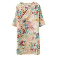 thumbnail image 3 of YM YOUMU Women Floral Ethnic Shirt Dress Frog Button Cheongsam Qipao Blouse Tops Casual, 3 of 5