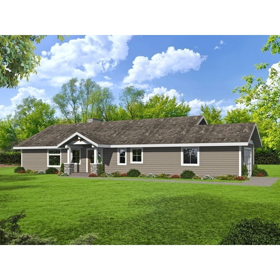 001-3672: Empty-nester Northwest 1 Bed, 2 Bath Luxury Home Plan, 1536 Sq Ft: Full Blueprints with License to Build by Home Plan Marketplace - Lesuto