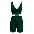 thumbnail image 5 of Dyegold 2 Piece Outfits For Women Summer Crop Tops Wide Leg Shorts Suit Two Piece Lounge Matching Sets Trendy Vacation Sets, 5 of 7