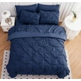 thumbnail image 4 of Comforter Set 7 Piece Pintuck  Navy Blue Bedding, 4 of 6