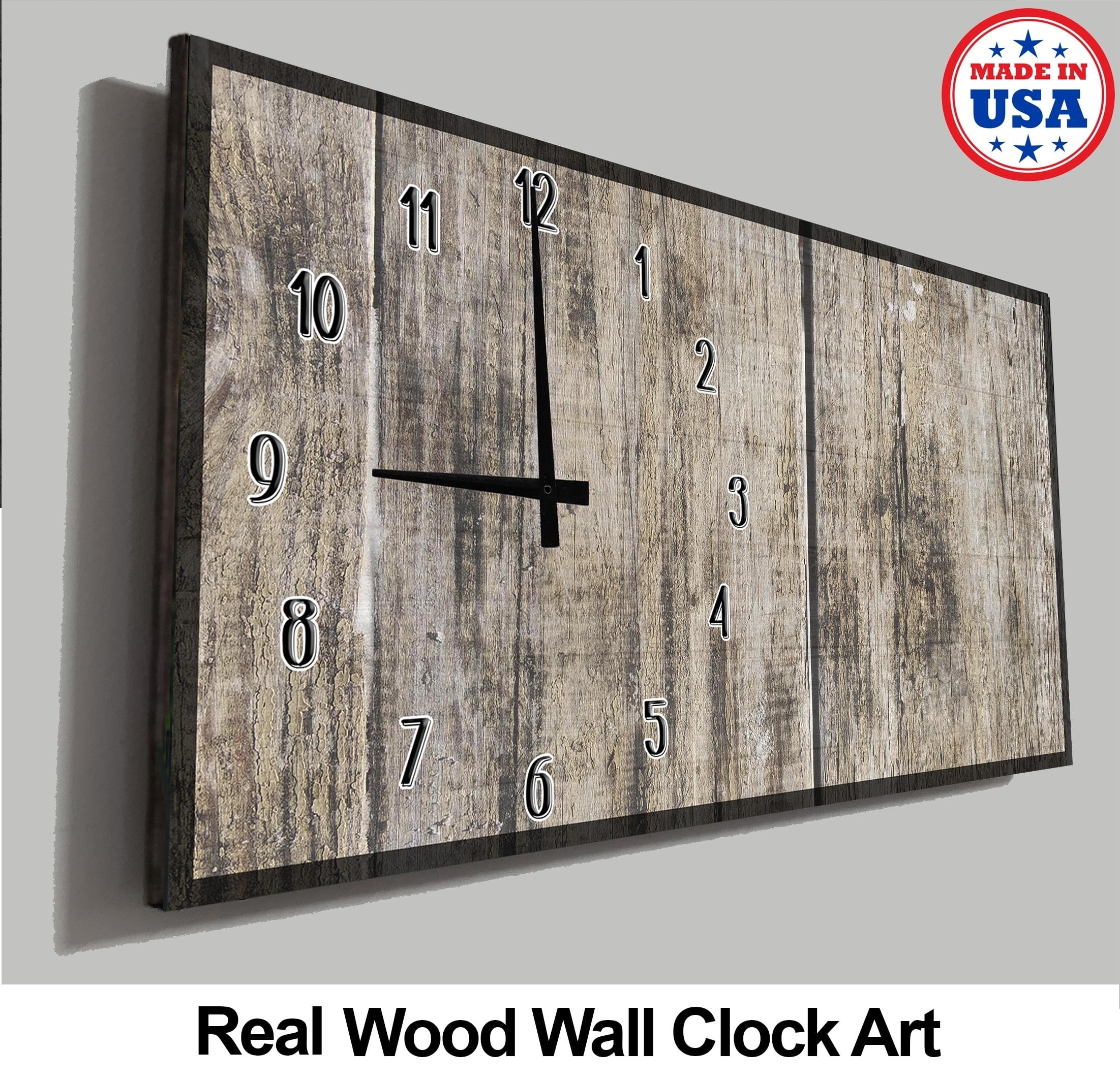 Rustic Wood Wall Clock Distressed Wooden Planks Wall Clock Art Walmart Com Walmart Com