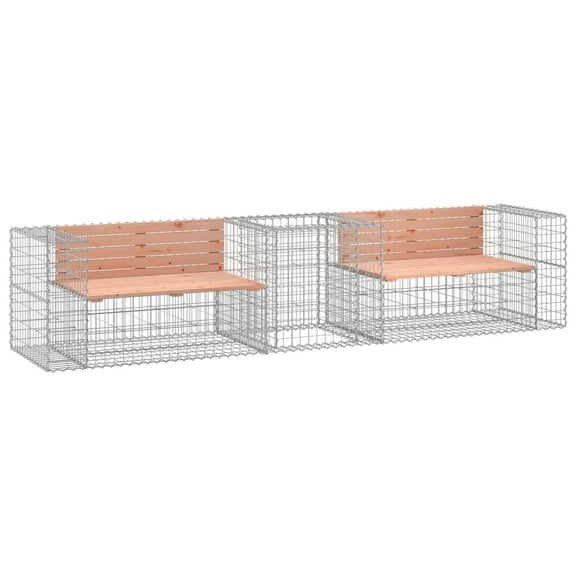 vidaXL Patio Bench with Gabion Basket Park Garden Outdoor Seating Solid Wood