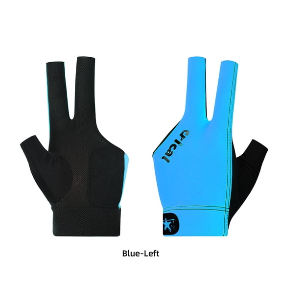 CRICAL-Lycra Billiard Glove with 3 Fingers Blue Left Hand for Snooker Cue Gloves Billiard Accessories