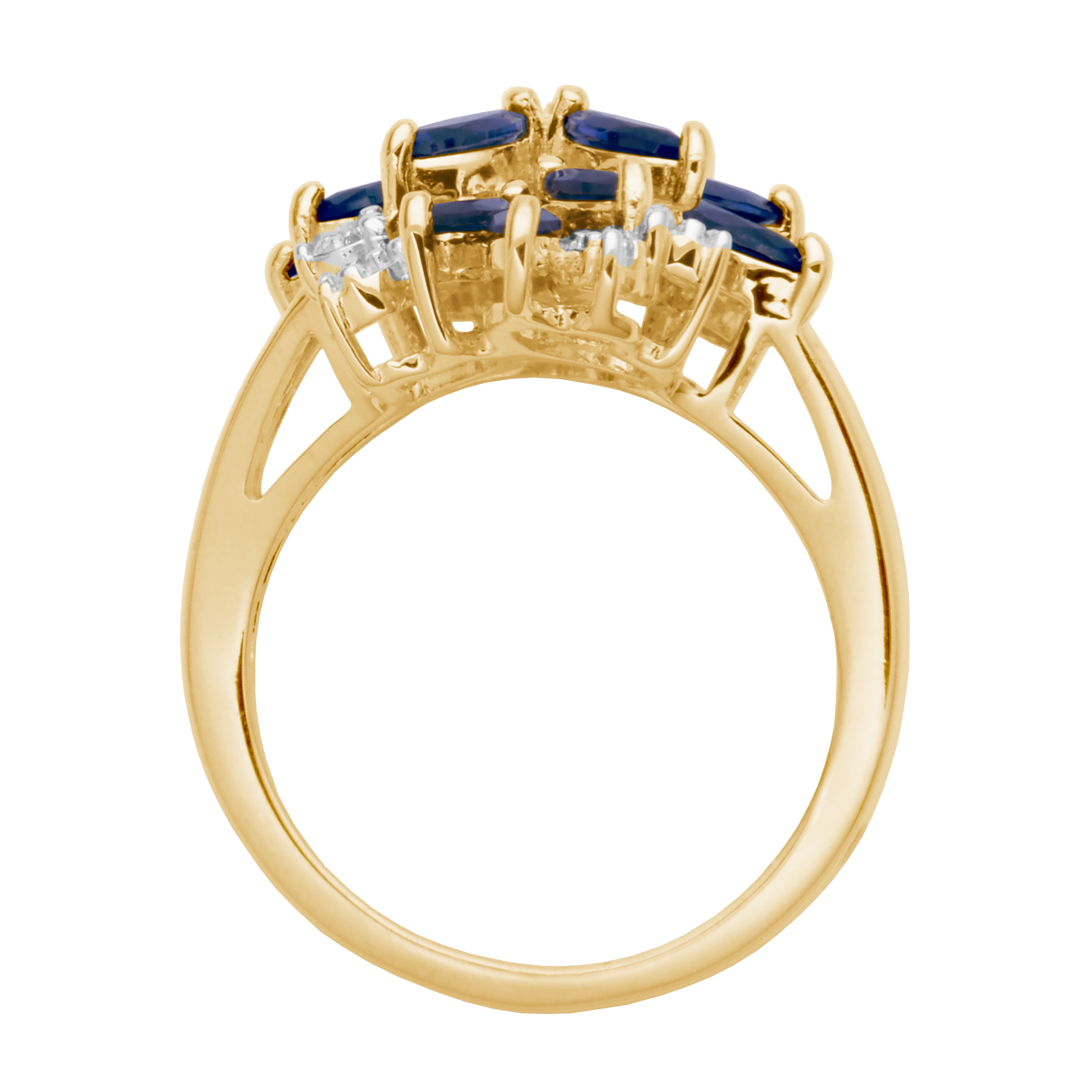 Forever Facets 18K Yellow Gold Over Sterling Silver Cluster Ring, Adult Female