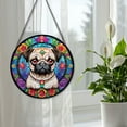 thumbnail image 4 of 89Bloom Pug Dog Suncatcher, Stained Glass Pug Suncatcher, Pug Glass Suncatchers for Windows Stained Glass, 4 of 7