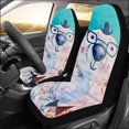 thumbnail image 2 of Juego de 2 Fundas para Asientos de Coche ABPHQTO Oso Polar con Sombrero y Gafas Universal, 2 of 3