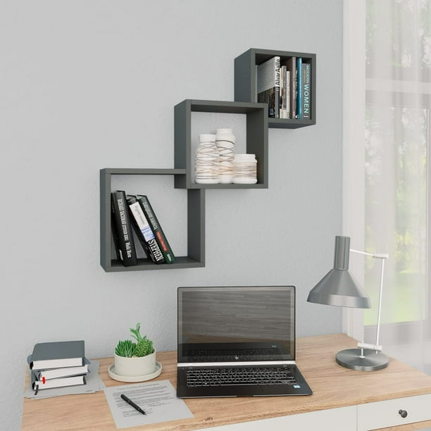 Stop NowThree Grids Cube Wall Shelves, Floating Cube Shelves for