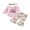 Pink, variant on Cjfdfy Newborn Baby Girl Western Fall Outfits It's Alright To Be Little Bitty Print Ruffle Long Sleeve Romper Cowgirl Hat Print Pants And Headband Set Cute Cowgirl Fall Winter Outfit 0-18 Months