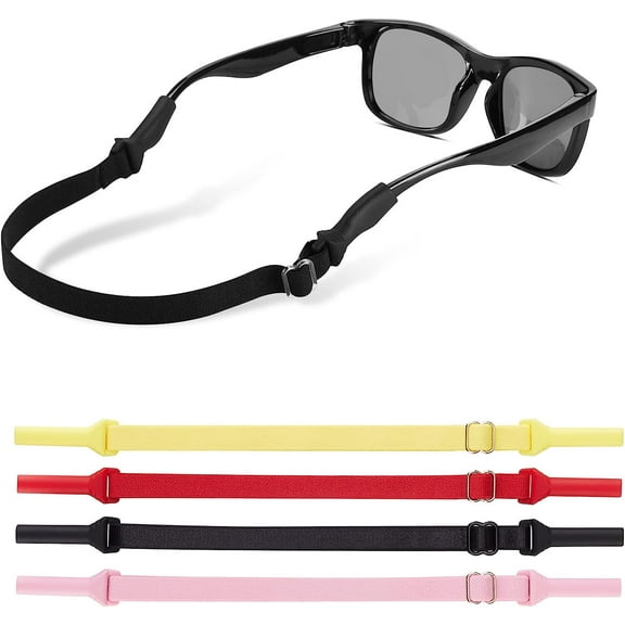 Kids Glasses Straps(6.5-10inch)-Adjustable Glasse Strap Sports Sunglasses Eyeglasses Holder Straps for Toddler and Kids-Eyewear Retainers for boys and girls age 3-12 years 4pcs (Multy colors)