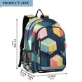 thumbnail image 2 of FORMRS Unisex School Backpack 17" Student Travel Bag with Laptop Compartment, Blue Cubes, 2 of 7
