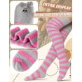 thumbnail image 5 of Women Christmas Thigh High Fuzzy Socks Cute Cartoon over Knee Fluffy Striped Stockings Winter Leg Warmers, 5 of 6