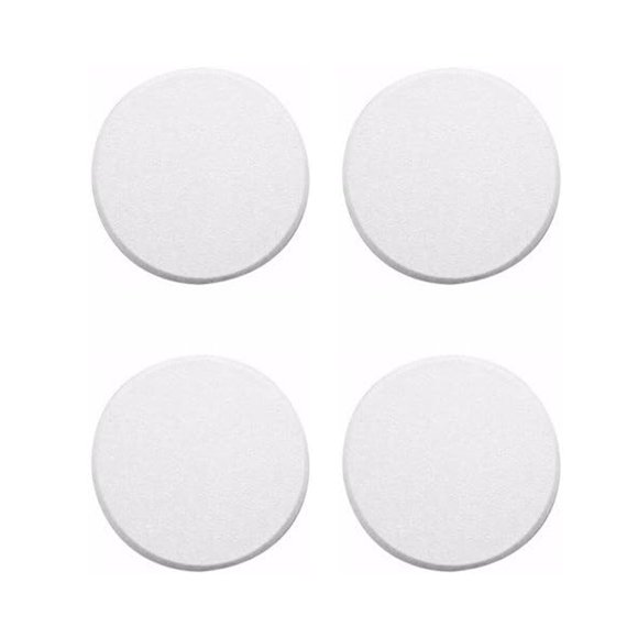Wideskall Bouton de Porte Rond Blanc, Protecteur Mural Auto-Adhésif (5 Pouces Pouces Grande Taille, 4, Unités)