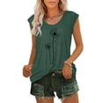 thumbnail image 1 of Womens Cap Sleeve Tops Summer Tank Top Casual Basic Tees Shirts Loose Blouses, 1 of 4