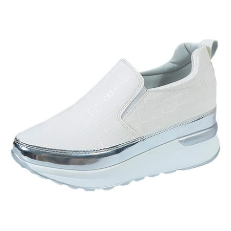 Jikolililili Women s Fashion Casual Platform Wedges Slip On Loafers Shoes High Heels Sneakers Women Shoes Christmas 2022 Deals Clearance