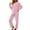Pink, variant on Zynoxe 2 Piece Pajama Set for Women Classic Crew Neck Long Sleeve Top Straight Leg Long Pants Suit Casual Solid Color Women Pajama Sets Fashion Heart Jacquard Fleece Sleepwear Set