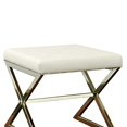 thumbnail image 2 of Tabouret Contemporain Rembourré Base en Métal, Blanc, 2 of 4