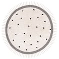 thumbnail image 2 of Safavieh Easy Care Mayra Solid Cotton Machine Washable Area Rug, Ivory/Black, 4' x 4' Round, 2 of 9