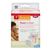 Ameda Store N Pour Milk Storage Bags with 2 Adapter - 20ct