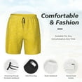 thumbnail image 6 of Picia Yellow Glitter pattern Mens Swim Trunks with Compression Liner Stretch Beach Shorts Quick Dry with Zipper Pockets No-Chafing Board Shorts-Medium, 6 of 9