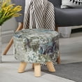 thumbnail image 2 of Homebeez Round Fabric Padded Ottoman Foot Rest Stool Wood Sofa Change Shoes Stool,Colorful, 2 of 5
