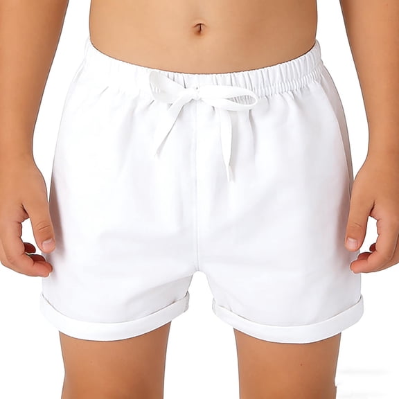 Kukoosong Boys' Cotton Shorts with Drawstring, Soft Elastic Waist Casual Shorts for Kids, Teen Boys Daily Wear Short Pants for Summer Play School Activities
