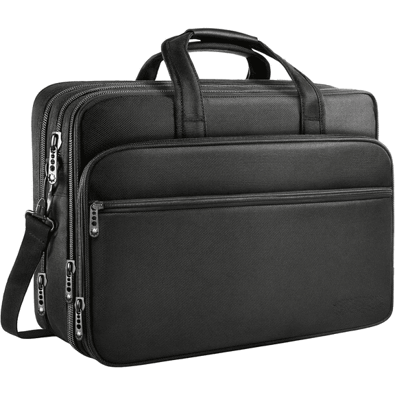 Gaming Laptop Briefcase 18 Inch, Expandable Extra Large Case for Computer, Water Resistant Bag for Men With Luggage Strap, Work Travel Carrying Case, Black