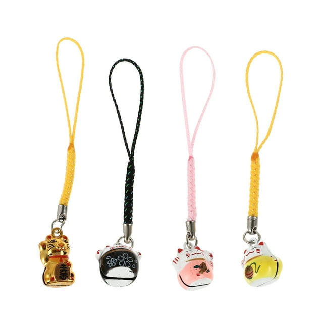 Shisuyan 4 Pcs Porte-Clés Chat de Fortune, Ornements Suspendus Design Chat de Fortune
