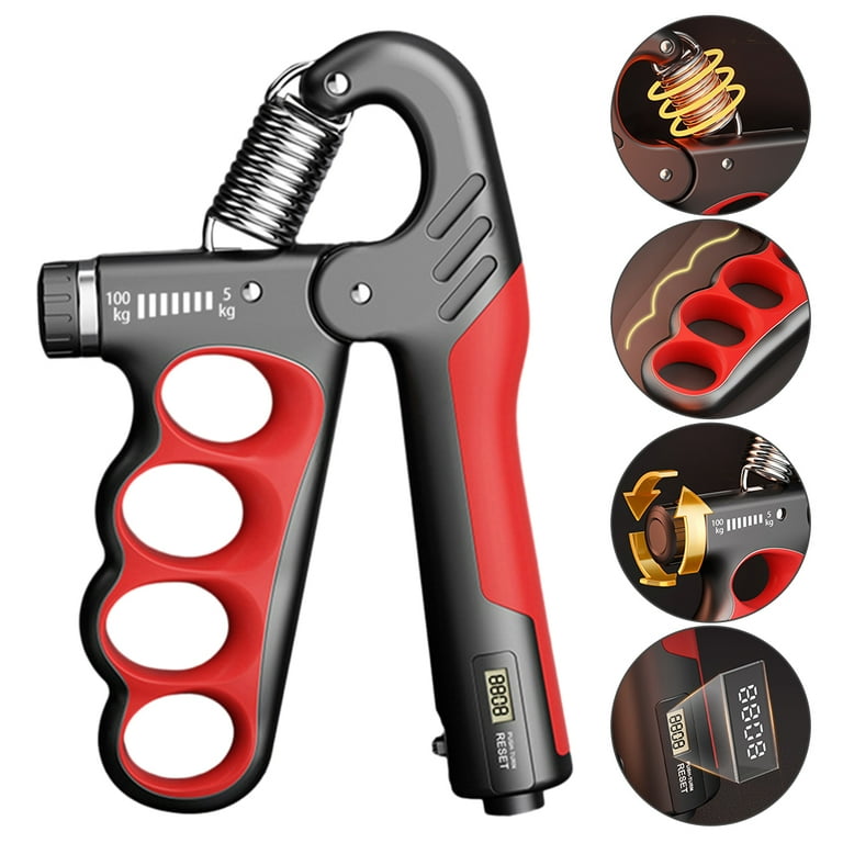 SunyaMood 5 100 KG Non Slip Grip Strength Trainer Hand Gripper Adjustable Resistance Red Walmart