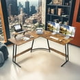 Vineego LShaped Computer Desk Modern Corner Desk with Small Table