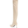thumbnail image 2 of Jeffrey Campbell PILLAR-HI Ivory Nude Suede High Heel Pointed Toe Over Knee Boot (IVORY SUEDE, 8), 2 of 6