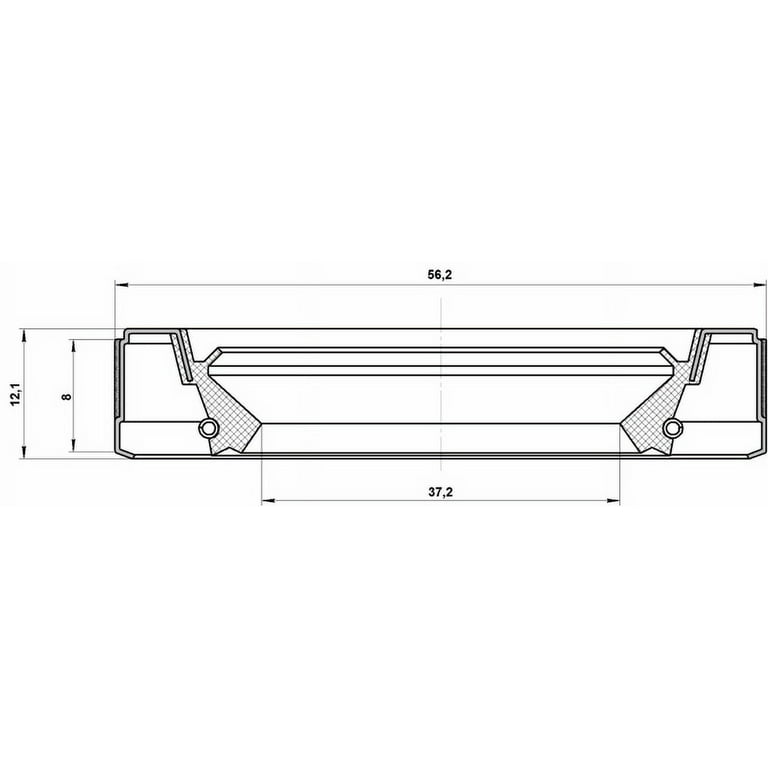 Febest FRONT HALF SHAFT OIL SEAL 37.2X56.2X8X12.1 # 95GEY 