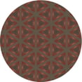 thumbnail image 1 of Ahgly Company Indoor Round Patterned Saffron Red Area Rugs, 3' Round, 1 of 6