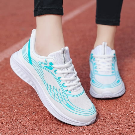 

Cathalem Leisure Women s Lace Up Travel Soft Sole Comfortable Shoes Outdoor Shoes Runing Fashion Flat Sneaker Boots for Women Blue 7