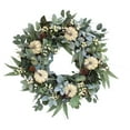 thumbnail image 1 of Fall White Pumpkin Wreath Home Decor Door Hanging Garland Holiday Ornaments 35, 1 of 5