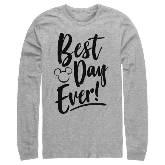Men's Mickey & Friends Best Day Ever Long Sleeve Shirt Athletic Heather Large