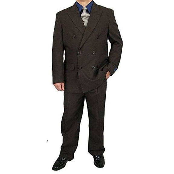 Sharp Hand Tailored 2pc Men Double Breasted Dress Suit w/1 Pair of Socks