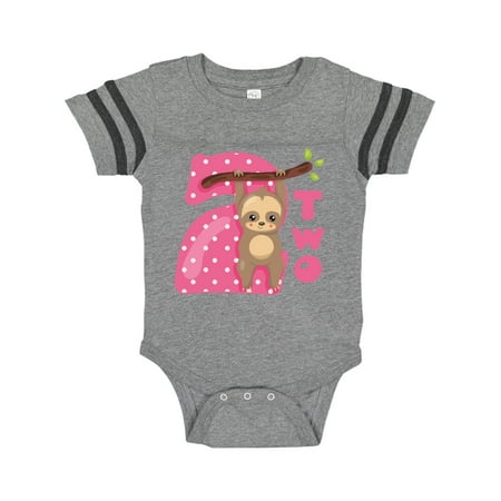 

Inktastic Pink Sloth 2nd Birthday Gift Baby Girl Bodysuit