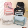 thumbnail image 1 of Vaidha Translucent Cosmetic Bag, Cosmetic Bag Set Frosted Translucent PVC With Zipper Handle Portable Travel Bag, Hangable And Handy Cosmetic Bag, 1 of 6