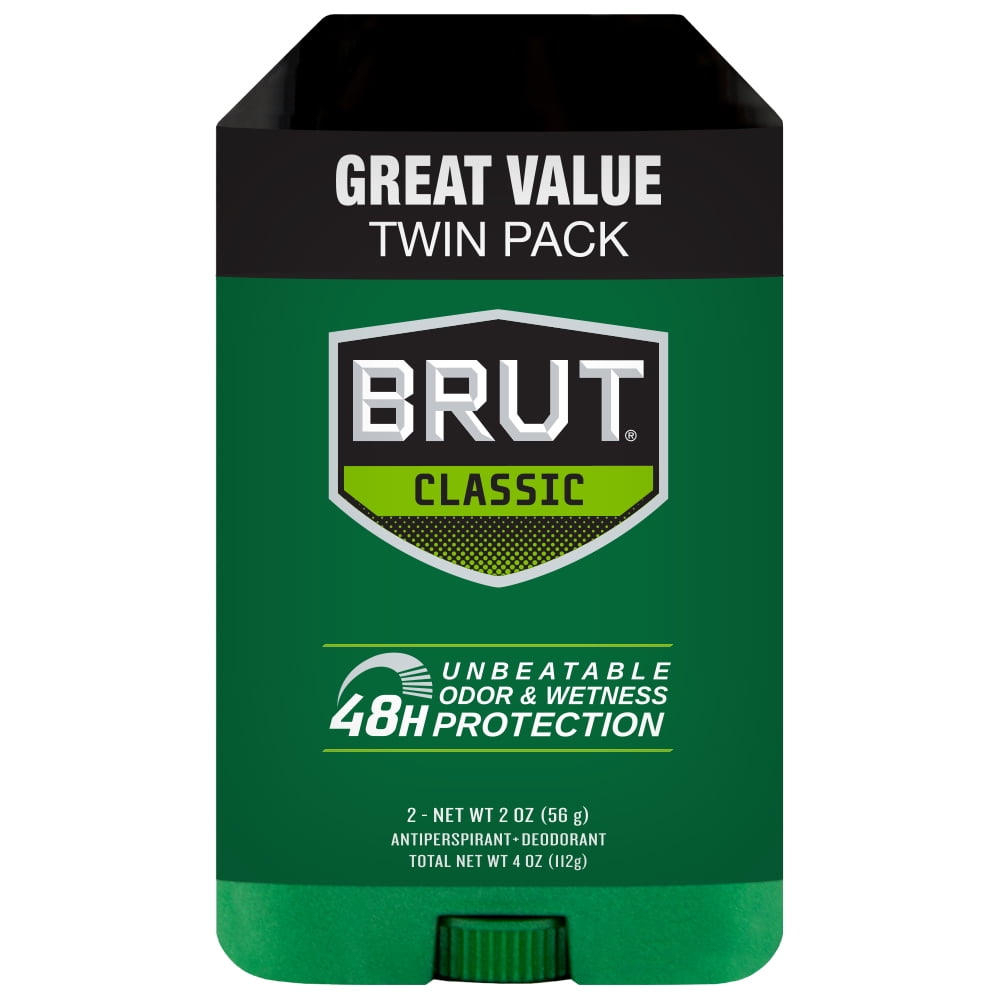 Brut Antiperspirant Deodorant - Classic Scent Twin-Pack, 4.0 oz