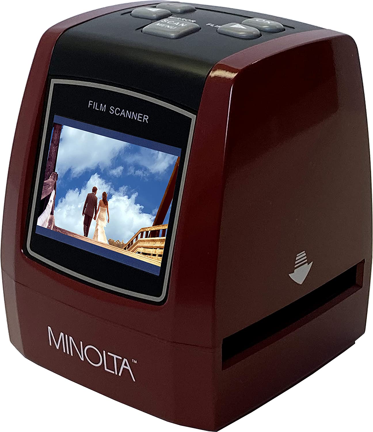 MINOLTA Film  Slide Scanner, Convert Color  BW 35mm, 126, 110 Negative   Slides, Super Films to High Resolution 22MP JPEG Digital Photos 16GB SD  Card, Worldwide 110V/240V AC